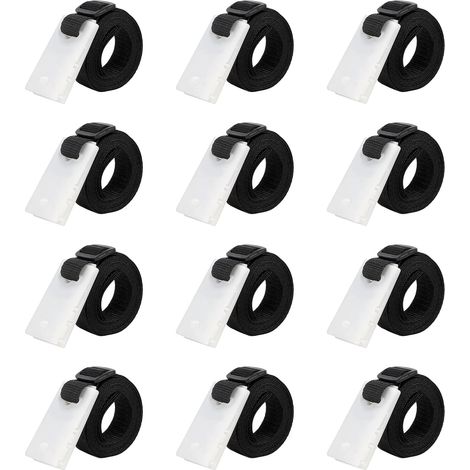 Set de 12 Sangles de Maintien, Fixation pour bâche Solaire de Piscine, Jeu de Roues de Parasol Sangles de Serrage de Couverture de Piscine, Accessoires Enrouleur de Couverture Solaire (1/5)