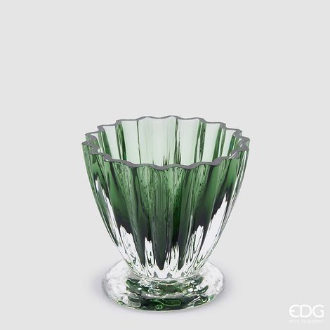 EDG Enzo De Gasperi Vaso Glory H 13 Cm D 14 Cm Dark Green