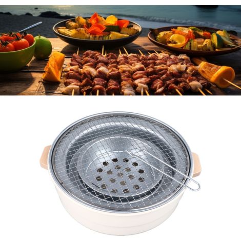 Barbecue Portable Mini [Made d'Iron et Bois] pour Garden Party Picnic Camping BBQ Facile à Nettoyer (1/4)