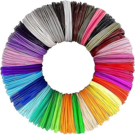 Recharges de filament PCL 1,75 mm pour stylo 3D – Lot de 30 couleurs variées, compatible avec tous les stylos d'impression 3D