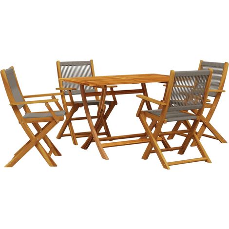 Maison Exclusive - Set da Pranzo da Giardino 5 pz Polipropilene e Legno Massello