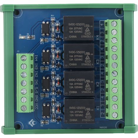 Module Relais 4 Canaux 5V avec Optocoupleur, Carte Amplificateur Signal pour Automates Programmables (1/5)