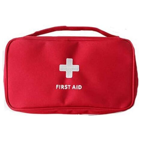 1 Sac de Premiers Soins de sécurité Vide, Trousse de Premiers Soins de Voyage Portable Mini Sac médical, Sacs de Rangement de Pack de médicaments Vide (Rouge) (1/5)