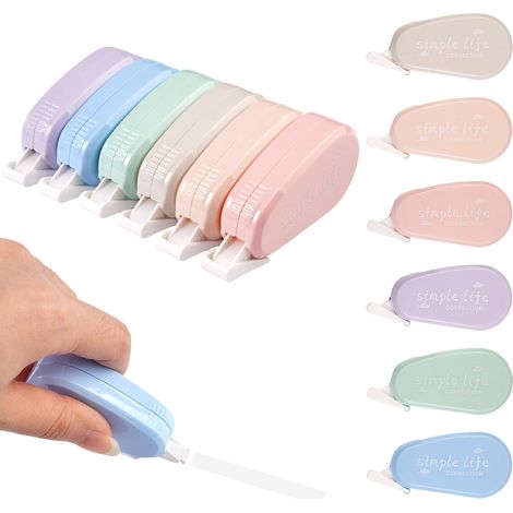 12 Pieces Mini Correction Tapes, 5m x 5mm White Correction Mouse Pad, Correction Tape for Erasing and Correcting, Mini Correction Roller with Protective Cap for School and Office Supplies (1/5)