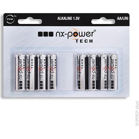 NX - Pile alcaline blister x8 LR6 - AA Nx-Power Tech 1.5V 3.4Ah