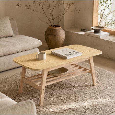 Mesa centro con almacenaje de madera 110 cm OKMYHOME (1/5)