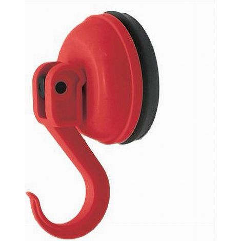 Cleafe - Gancio Appendino Attacco A Ventosa Rosso In Pvc Abs Accessori Bagno Mobili 69928 -