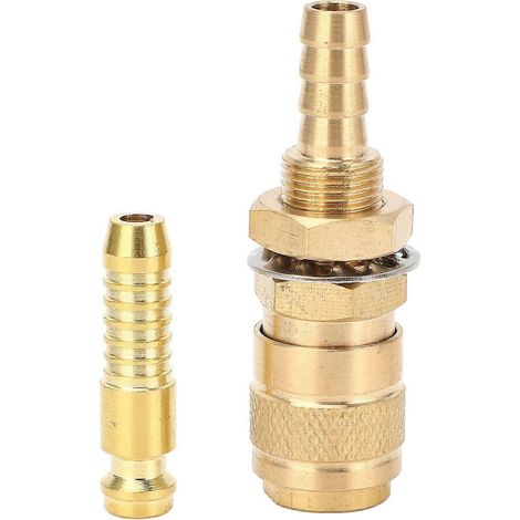 Adaptateur de gaz en laiton refroidi à l'eau pour torches de soudage, raccordement gaz et eau, raccord rapide pour PTA DB MIG/TIG 8 mm/0,31 pouce (1/4)