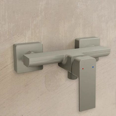Mitigeur extérieur pour douche mural en nickel brossé Ingrid (1/3)