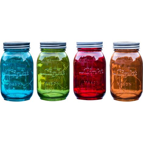 Set di 4 lampade da tavolo a LED Mason Jar Light Party Window Bench Decoration