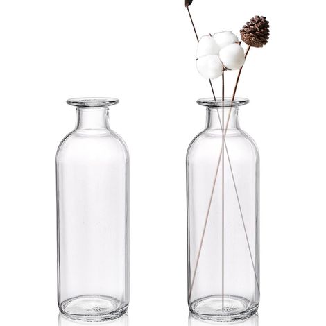 Lot de 2 vases en Verre Transparent pour décoration d'intérieur, réception de Mariage, fête, Centre de Table (1/5)