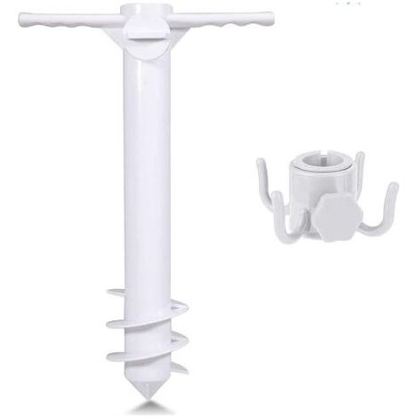 Support Parasol de Plage de Taille Universelle - Porte Parasol à Visser dans le Sol - Résiste aux Vents Puissants (1/5)