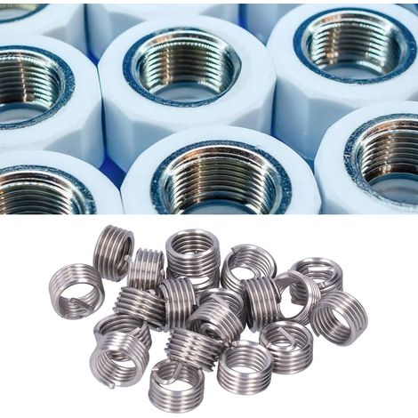 20 Pièces Insert Fileté M12 x 1.75 Écrou à Fil Enroulé pour Réparation de Filets