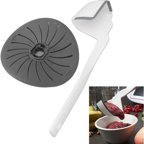 [Couvercle et spatule rotative] [Pour TM5 TM6 TM31] [Couvercle de protection de la tête de coupe et spatule tournante pour machine de cuisine] [Matière silicone et plastique sans BPA, 120g, 14.9x14.1c (1/5)