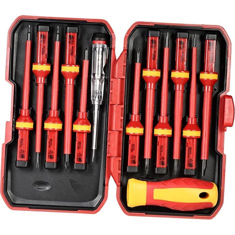 13pcs Interchangeable Insulated Screwdriver Set with Electrician Repair Tools Torx Bit Torz Phillips Repair Tools (1/5)