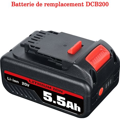 PDstation Nouveau style 5,5 Ah pour batterie Dewalt 18 V/20 V DCB184-XJ, convient pour batterie d'outil électrique Dewalt DCB184 DCB182 DCB182-XJ DCB200 DCB180 DCB181 18 V Li-ion (1/5)