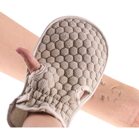 Peelinghandschuh für den Körper, kraftvolles Peeling zur Entfernung von Unreinheiten und abgestorbenen Hautschüppchen, Peeling-Badehandschuhe (1/5)