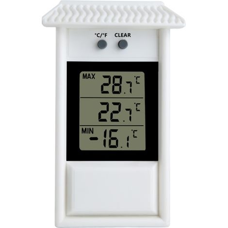 Thermomètre de jardin Thermomètre intérieur et extérieur Thermomètre de réfrigérateur， Thermomètre numérique pour serre，Thermomètre numérique avec min-max