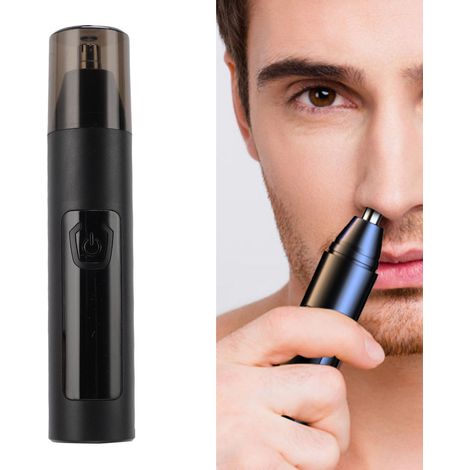 Tondeuse à poils de nez électrique rotative à 360° en forme de stylo pour hommes et femmes, noire (1/5)