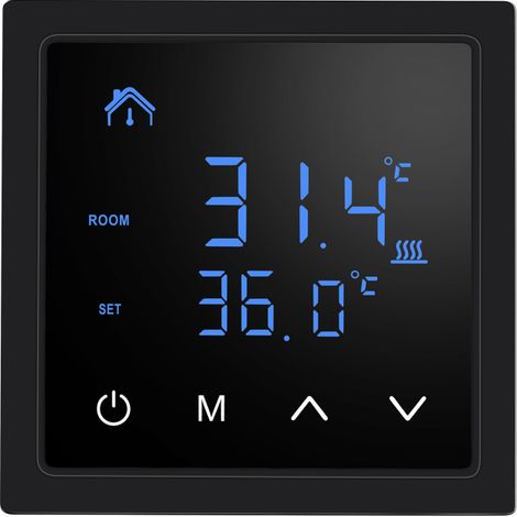 Thermostat intelligent 16A pour chauffage au sol avec écran tactile LED, commande de chauffage électrique 85-265V