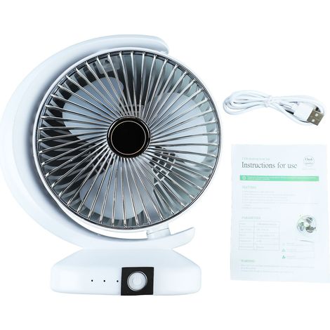 Ventilateur de bureau compact à 3 vitesses, silencieux et portable, alimenté par USB, idéal pour la maison, le bureau ou les dortoirs. (1/5)