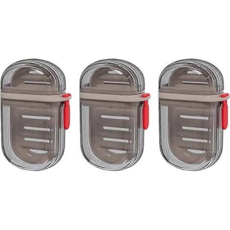 Tragbare Seifenbox aus Kunststoff mit Abtropffläche, ideal für Reisen. (1/5)