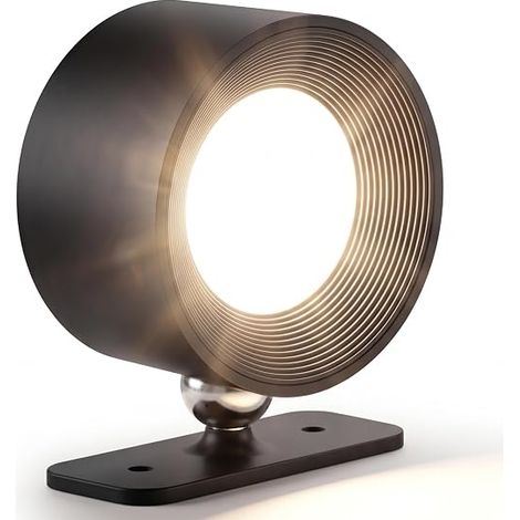 Applique Murale Intérieure - Led Rechargeable Sans Fil Tactile Rotation 360° Lampe Murale Led Intérieur Salle De Bain Spot Mural Design Moderne Noir (1/4)