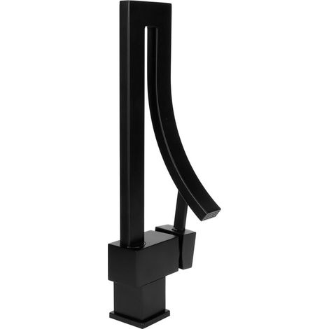 Grifo de cascada contemporáneo G1/2, mezclador de agua fría y caliente para baño, cocina, fregadero, color negro. DEBUNS (1/3)