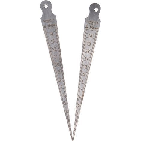 2pcs Stainless Steel Tapered Gap Thickness Gauge, Tapered Welding Gauge Tool (1/5)