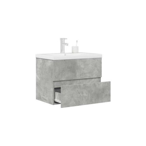Ensemble de meubles de salle de bain 2 pcs gris béton