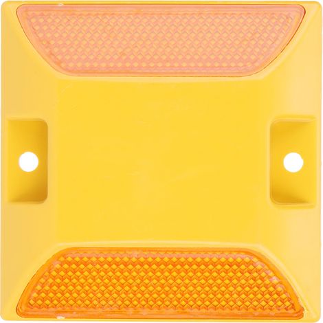 6 pièces de catadioptres routiers en plastique jaune pour marquage de chaussée et allées (1/5)