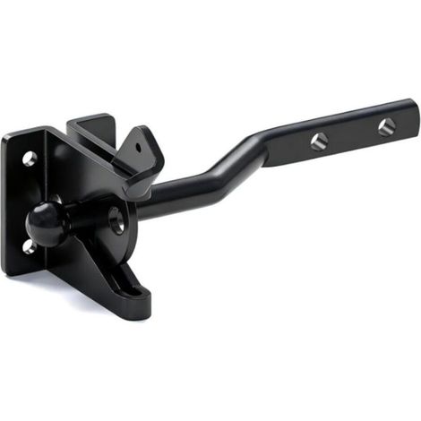 (Noir) Loquet autobloquant, barre de gravité automatique, verrou de porte, verrou de portail de jardin, verrou de clôture en acier inoxydable, verrou de quincaillerie (1/5)