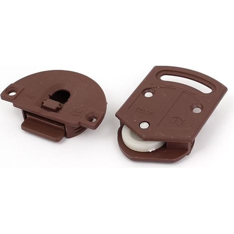 roulette porte coulissante placard armoire Marron Foncé plastique 3,6 mm Mont Trou (1/2)