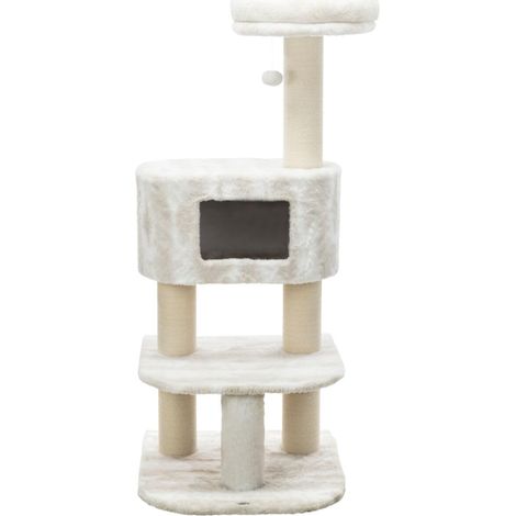 Arbre à Chat 140 cm Blanc/Taupe (1/4)