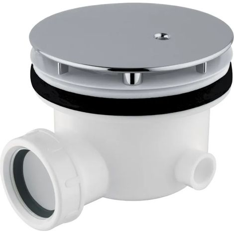 PILETTA SIFONATA IN ABS CON TAPPO CROMATO PER PIATTO DOCCIA ø110   TAPPO CROMO   C.G.S. SRL