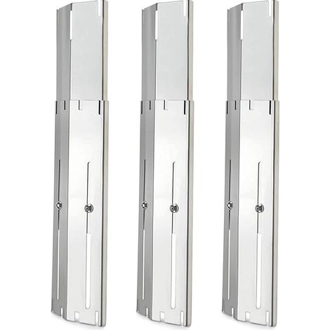 Lot de 3 plaques chauffantes en acier inoxydable réglables pour une large gamme de barbecues à gaz, Landmann, Charbroil