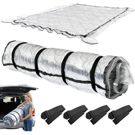 Sac de Rangement Sous Vide pour Matelas Housse de Rangement Sous Vide Extra Épais Sac de Compression 130x240cm Avec 4 Sangles (1/5)