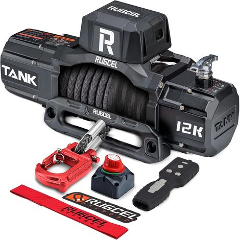 WINCH Treuil Électrique 5443 kg (12000 LBS), 12V CC, IP67 Étanche, Corde Synthétique Φ10,0mm x 26m, Télécommande Sans Fil (1/5)