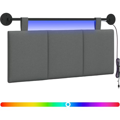 Maison Exclusive - Hängendes Kopfteil Mit LED Licht Dunkelgrau St (1/5)
