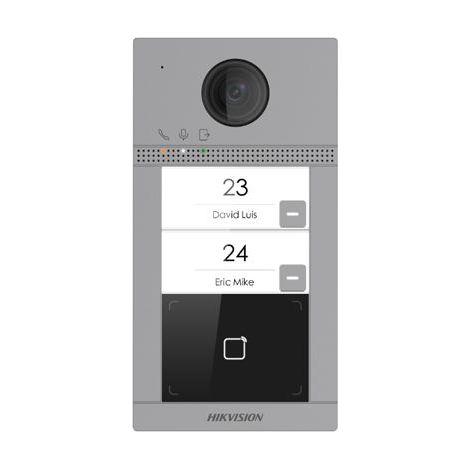 HIKVISION Posto Esterno Videocitofono 2 Pulsanti PoE con Lettore Tessere Wi-fi - DS-KV8213-WME1