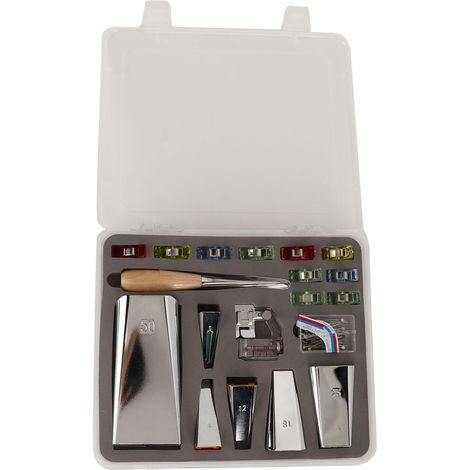 Kit de fabrication de biais 6 tailles : 6mm, 9mm, 12mm, 18mm, 25mm, 50mm, avec boîte en plastique, outil de couture domestique. (1/5)