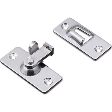 Loquet de serrure de porte à 90 degrés, loquet de verrouillage à angle de sécurité en acier inoxydable pour porte coulissante/poussoir (1/4)