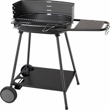 Barbecue charbon de bois horizontal 1 grille en fonte – Structure aluminium – 6 à 10 convives – Dimensions 91x54.5x83.5cm – Somagic
