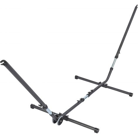 Support réglable pour hamac en métal anthracite - Universal- L.295-370xl.100xH.100-130cm