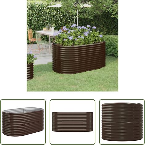 Pflanzkübel -  Hochbeet Verzinkter Stahl 152x80x68 cm Braun (1/5)