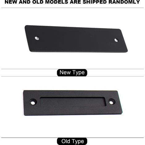 Tirador plano rectangular para puerta corredera, estilo puerta de granero, de doble cara, negro, resistente a la abrasión, de fibra de carbono, 600 g, ajustable individualmente. (1/5)