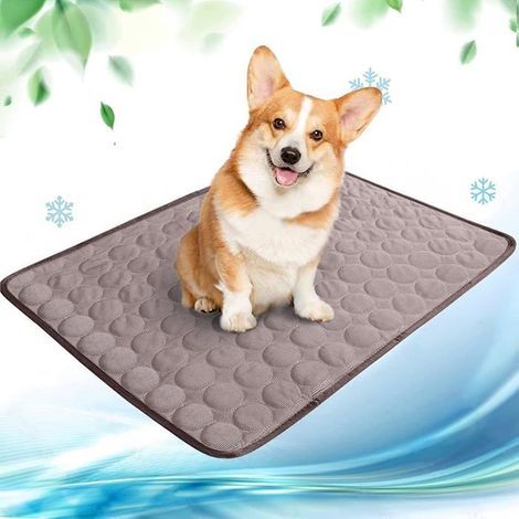 Portable Self-Cooling Mat for Pets, Durable & Scratch-Resistant, Coffee Color, Size L 70x55cm M BASKET