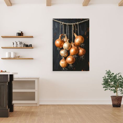 Wandbild Goldene Zwiebeln Gemüse 60x90 (1/4)