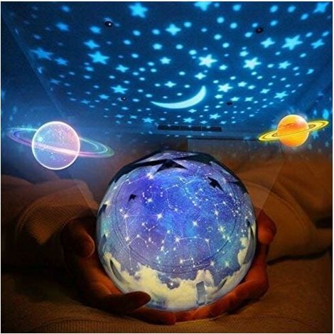 Lámpara de noche con proyección de estrellas para niños, lámpara proyector de universo estrellado romántico para el hogar, fiestas, decoraciones de cumpleaños, regalo para niños, juguete, dormitorio, (1/5)