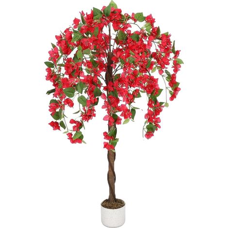 Bougainvillier en pot artificiel, design réaliste, résistance toutes saisons, 120cm (1/2)